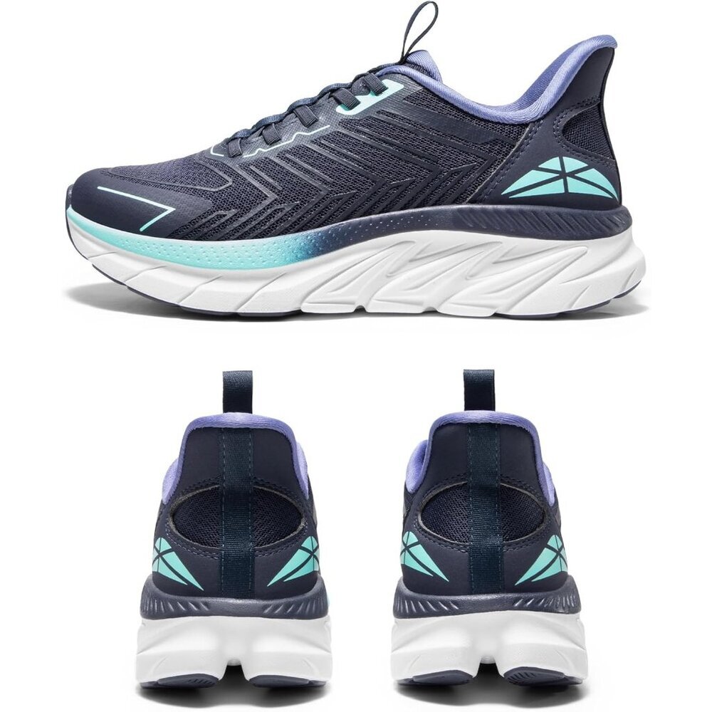 ⚡Women's Blue Slip On Walking Shoes Running Comfortable Tennis Fashion Sneakers - Picture 7 of 8